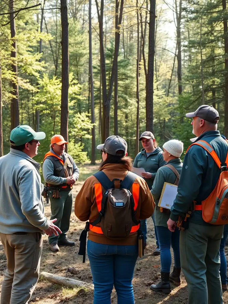 A photo of association members conducting a training session on responsible hunting practices, emphasizing safety, ethics, and wildlife management techniques.